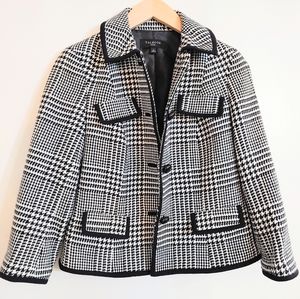 Houndstooth 3/4 sleeve jacket